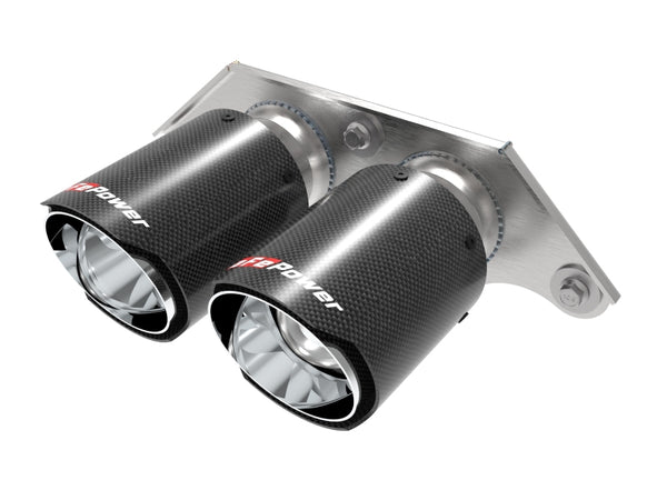 aFe Power Mach Force Xp 4in 304 SS Bolt-On Exhaust Tips Carbon Fiber 3.8L 4.0L, Porsche 911 GT3 (991)