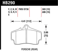 Hawk 98 Targa 4 Blue 9012 Brake Pads, Rear — Porsche 911 / Boxster (986/987/996/997) — Hawk performance part