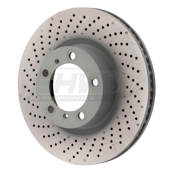 SHW Performance SHW without Ceramic Brake Left Drill-Dimp MB Brake Rotor 99735140101, Front, Porsche 911 (991/997)