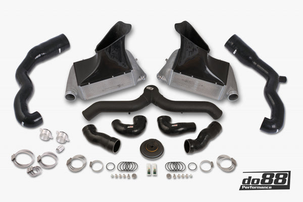 do88 BigPack Intercooler Kit with Black Pipe Inlets, Porsche 911 GT2/Turbo (997)