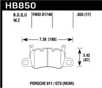 Hawk DTC-60 Race Brake Pads, Rear — Porsche 911 GT3 (991) — Hawk performance part