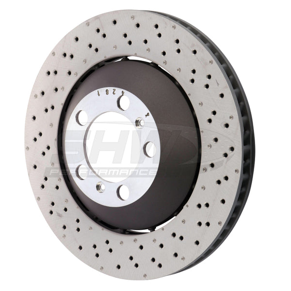 SHW Performance SHW 4.0L without Ceramic Brake Right Drill-Dimp LW Brake Rotor 99135140681, Front, Porsche 911 GT3 (991)