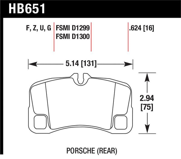 Hawk CUP DTC-70 Race Brake Pads, Rear, Porsche 911 GT3/Turbo (997)