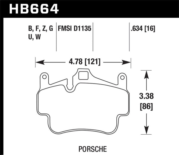 Hawk HP+ Brake Pads, Rear, Porsche Cayman (981/987)