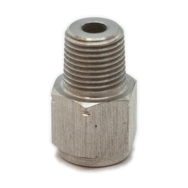 Link Sensor Thread Adapter, M10 x 1 Female to 1/8 BSP Male, Stainless (101-0199)