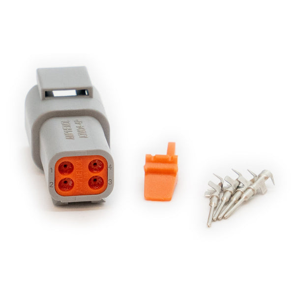 Link Deutsch DTM4 Connector Kit, Female Receptacle with Pins (DTM4F)