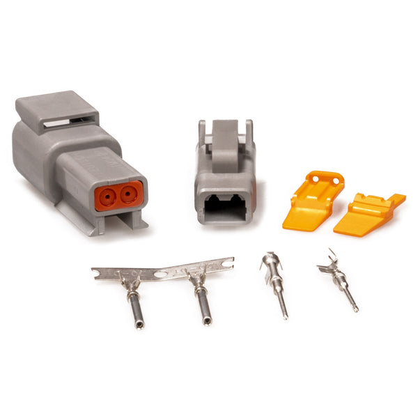 Link Deutsch DTM2 Connector Kit, 2-Pin, Open-Barrel Terminals (101-0281)