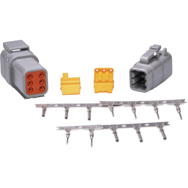 Link Deutsch DTM6 Connector Kit, 6-Pin, Open-Barrel Terminals (101-0284)