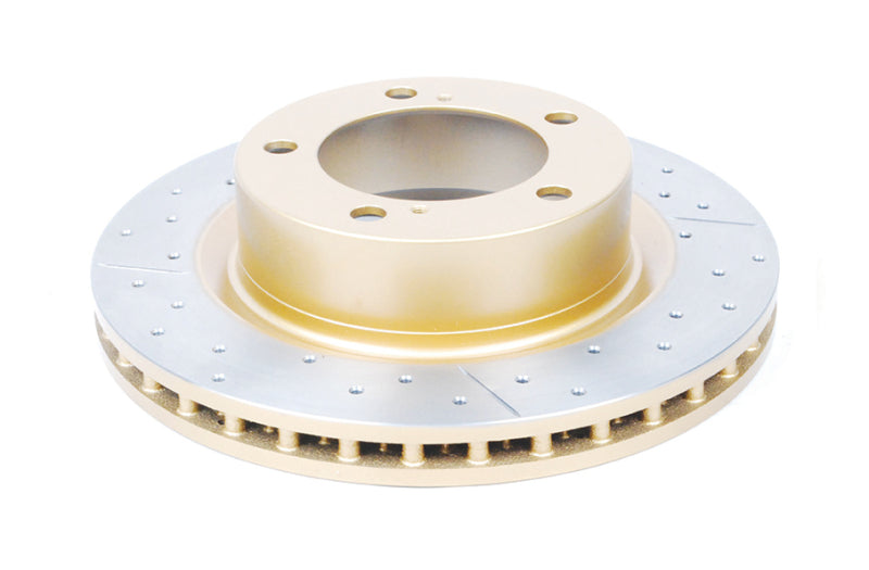 DBA Street Gold Cross-Drilled Slotted Rotor Front
