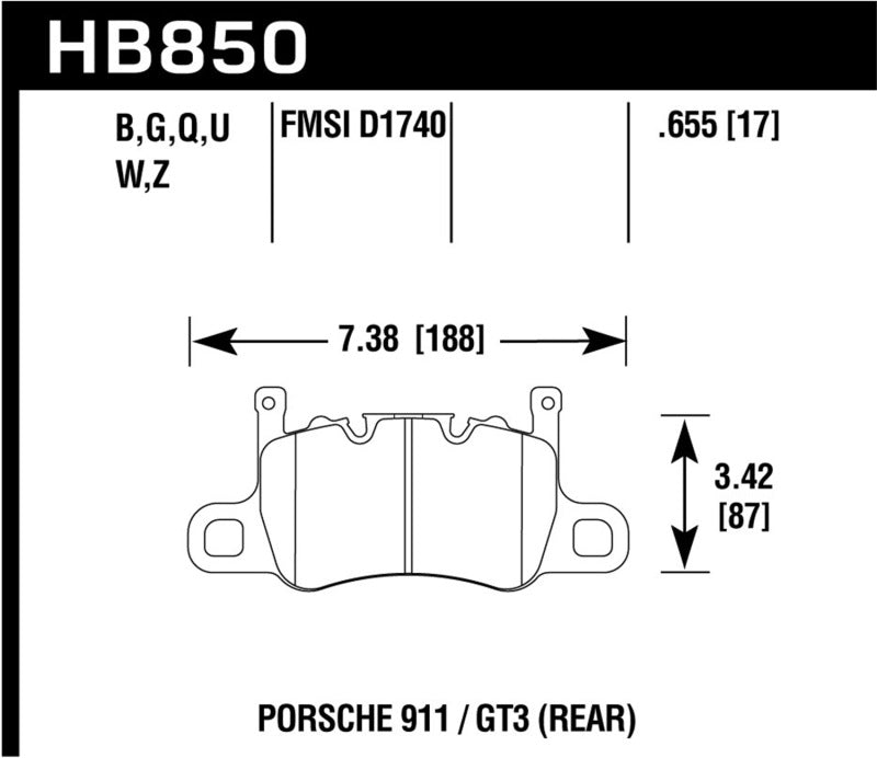 Hawk DTC-60 Race Brake Pads, Rear — Porsche 911 GT3 (991) — Hawk performance part