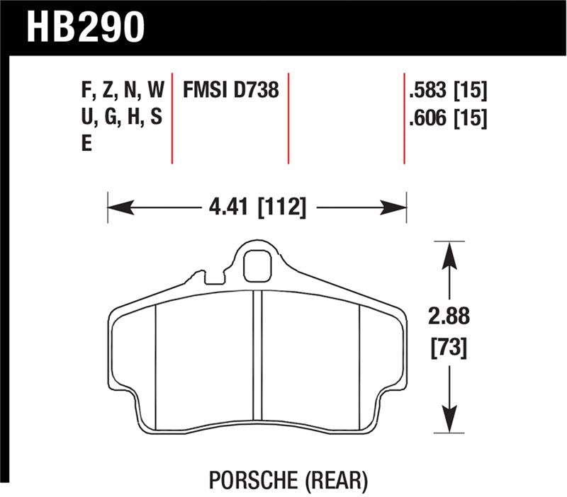 Hawk 98 Targa 4 Blue 9012 Brake Pads, Rear — Porsche 911 / Boxster (986/987/996/997) — Hawk performance part