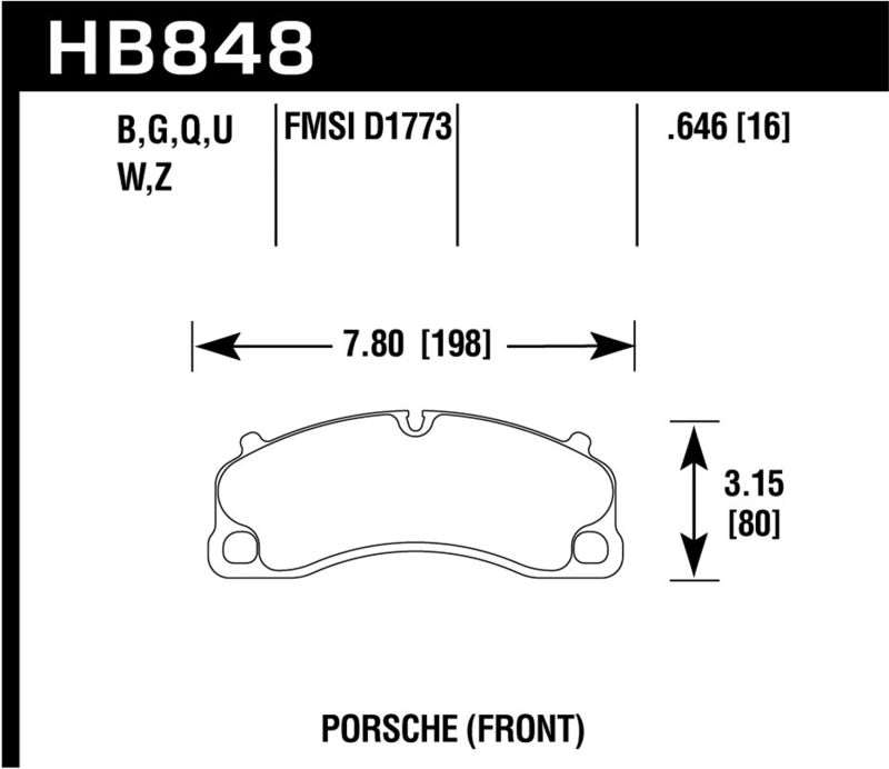 Hawk DTC-70 Race Brake Pads, Front — Porsche 911 / Cayman GT3/GT4 (718/981/991) — Hawk performance part