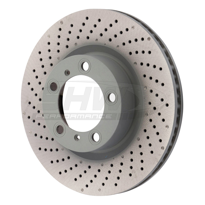 SHW Performance SHW without Ceramic Brake Left Drill-Dimp MB Brake Rotor 99735140101, Front — Porsche 911 (991/997) — SHW Performance performance part