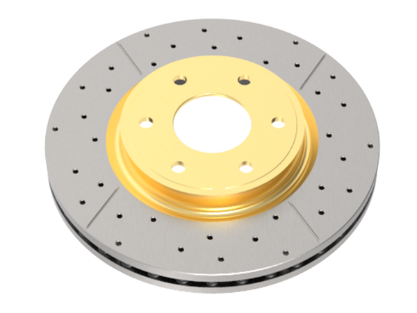 DBA Street Gold Cross-Drilled/Slotted Rear Rotor Audi A4 Turbo