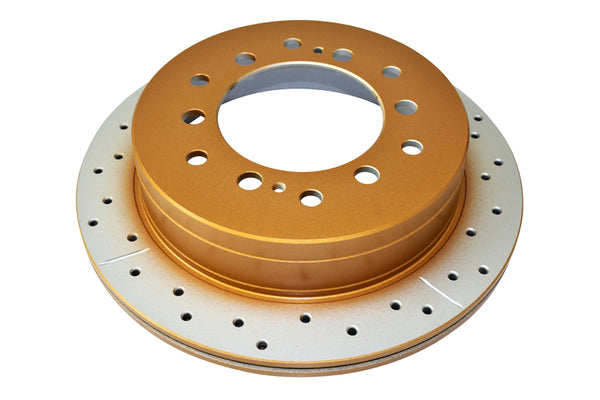 DBA Street Gold Cross-Drilled Slotted Rotor Rear