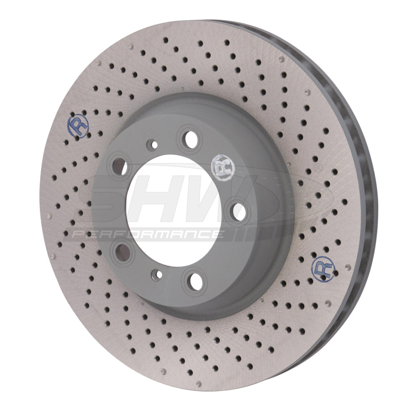 SHW Performance SHW 4GTS 3.8L without Ceramics Right Frt Drill-Dimp MB Brake Rotor 99635141004 — Porsche 911 (991) — SHW Performance performance part