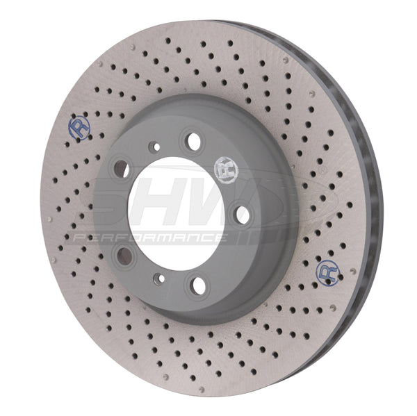 SHW Performance SHW 4GTS 3.8L without Ceramics Right Frt Drill-Dimp MB Brake Rotor 99635141004, Porsche 911 (991)