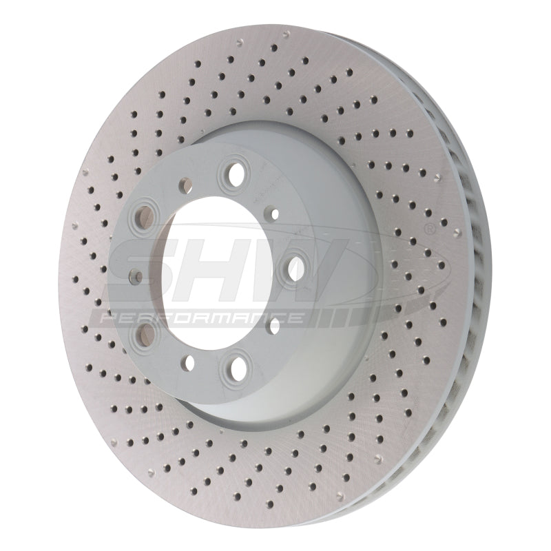 SHW Performance SHW 3.0L without Ceramic Brakes Left Drilled MB Brake Rotor 9P1615601, Rear — Porsche 911 (991/992) — SHW Performance performance part