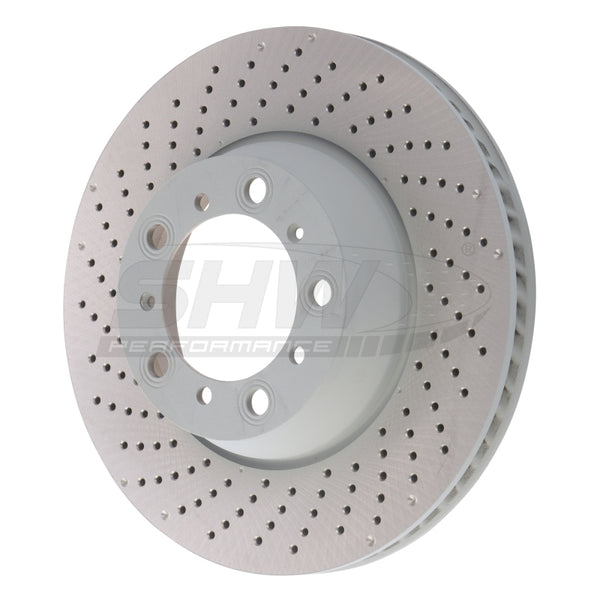 SHW Performance SHW 3.0L without Ceramic Brakes Left Drilled MB Brake Rotor 9P1615601, Rear, Porsche 911 (991/992)