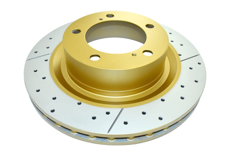 DBA Street Gold Cross-Drilled Slotted Rotor Front