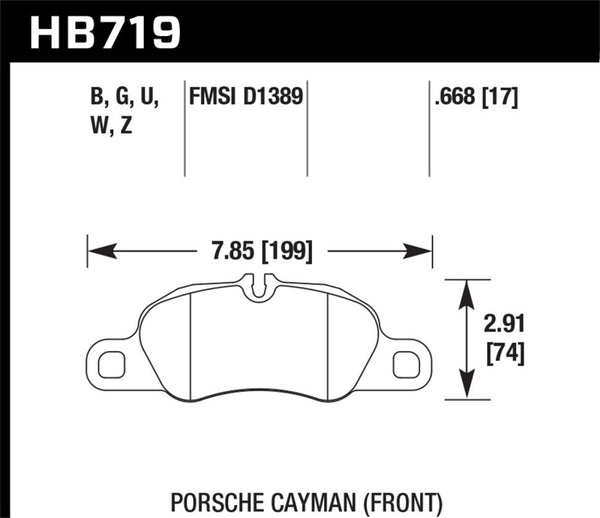 Hawk DTC-60 Race Brake Pads, Front, Porsche 911 (997) 2009–2011 / Boxster (981) 2013–2016