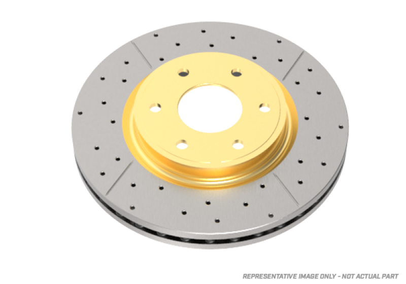 DBA Street Gold Cross-Drilled Slotted Rotor Front