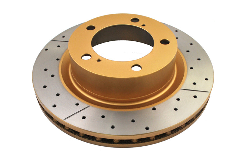 DBA Street Gold Cross-Drilled Slotted Rotor Front