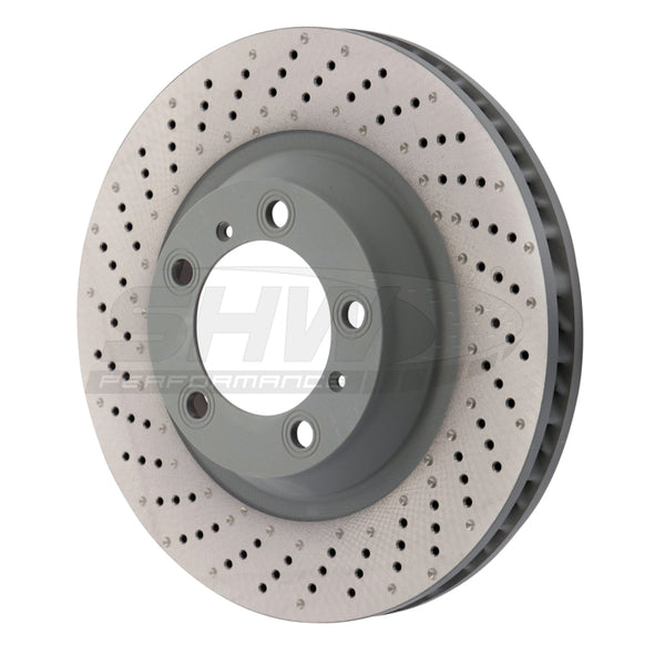SHW Performance SHW Carrera4 3.8L without Ceramic Brake Left Frt Drill-Dimp MB Rotor 99135140301, Porsche 911 (991)