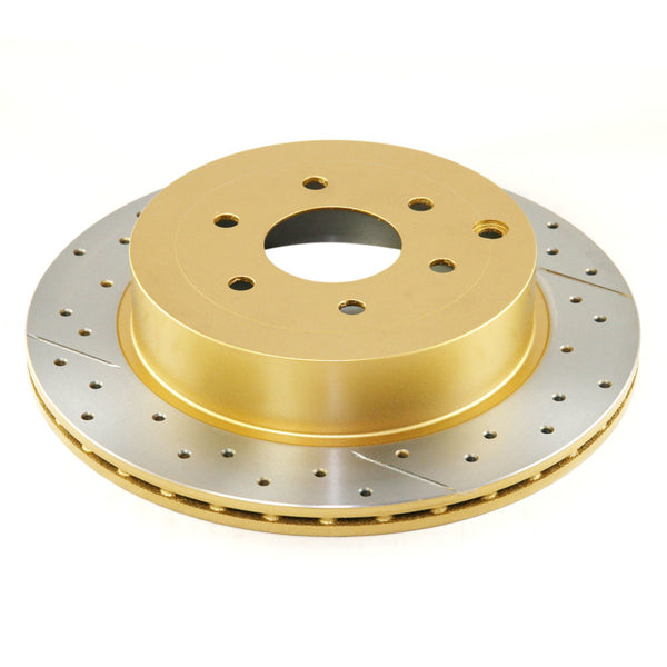 DBA Street Gold Cross-Drilled Slotted Hub-Type Rotor Rear Nissan Pathfinder R51