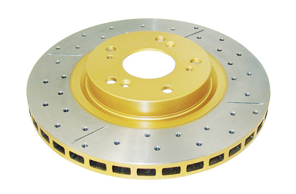 DBA Street Gold Cross-Drilled Slotted Front Rotor Civic