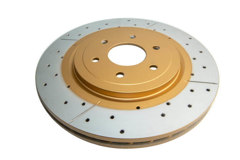 DBA Street Gold Cross-Drilled Slotted Rotor Front