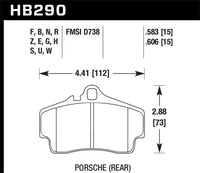 Hawk Blue 9012 Race Brake Pads, Rear — Porsche 911 / Cayman (987/996/997) — Hawk performance part