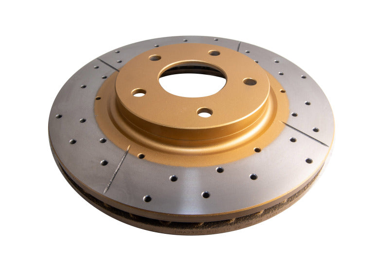 DBA Street Gold Cross-Drilled Slotted Rotor Front
