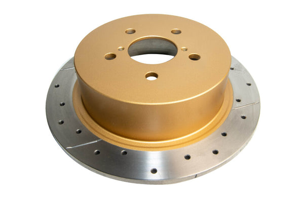 DBA Street Gold Cross-Drilled Slotted Rotor Rear