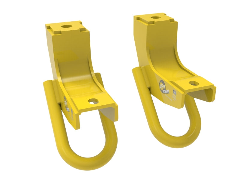aFe Front Tow Hook Yellow — Toyota Tundra 2022