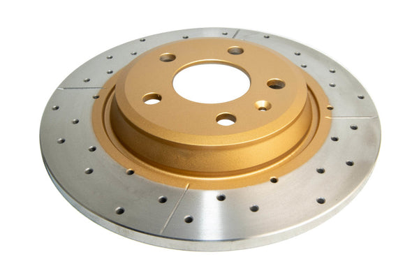 DBA Street Gold Cross-Drilled/Slotted Rear Rotor Audi A5 Q5
