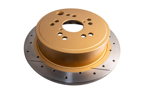 DBA Street Gold Cross-Drilled Slotted Rotor Rear 10-Hole SLD