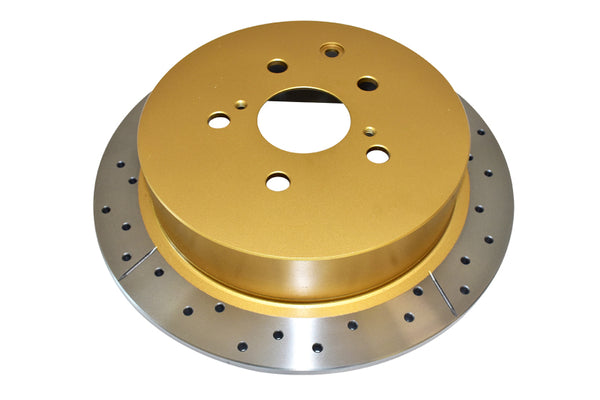 DBA Street Gold Cross-Drilled Slotted Rotor Rear