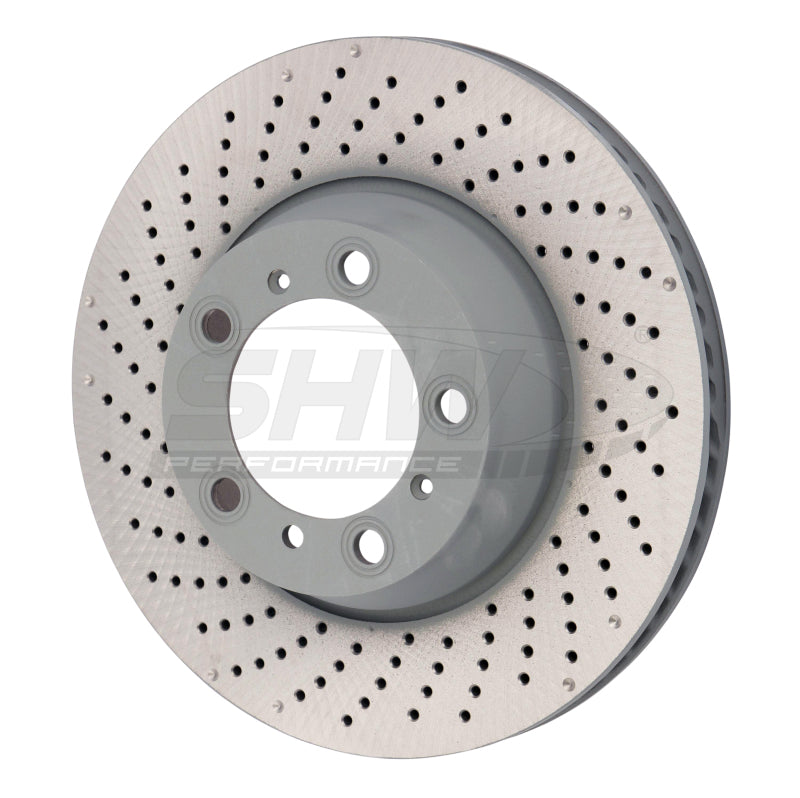 SHW Performance SHW 4GTS 3.8L without Ceramics Left Rr Drill-Dimp MB Brake Rotor 99635240502 — Porsche 911 (991) — SHW Performance performance part