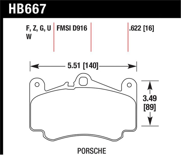 Hawk 4 Look Street Performance Ceramic Brake Pads, Front, Porsche 911 Carrera/Turbo (996/997)