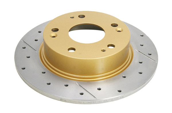 DBA Street Gold Cross-Drilled Slotted Solid Rear Accord