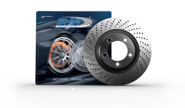 SHW Performance SHW without Ceramic Brakes Right Drilled MB Brake Rotor 99635140601, Front, Porsche 911 (996/997)